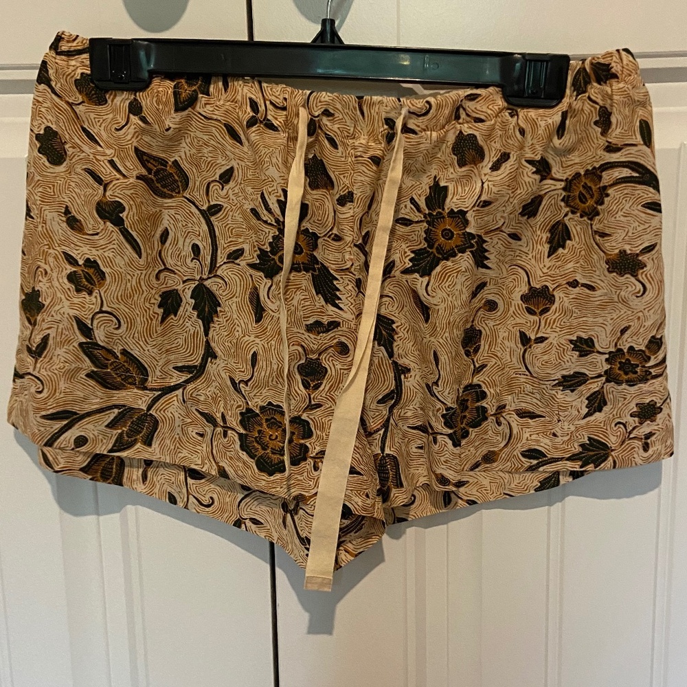 Ulla Johnson Floral Cotton Shorts Drawstring Tie Belt